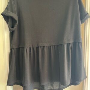 Elegant Black Women's short sleeve babydoll